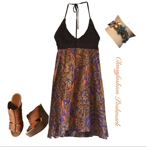 BCBGeneration Dresses & Skirts - Bcbg Backless Crochet Dress Triangle Skater Dress